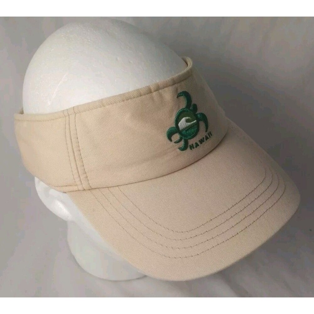 Hawaii Sea Turtle Beige Adjustable Strapback Visor Hat/Cap-EXCELLENT!
